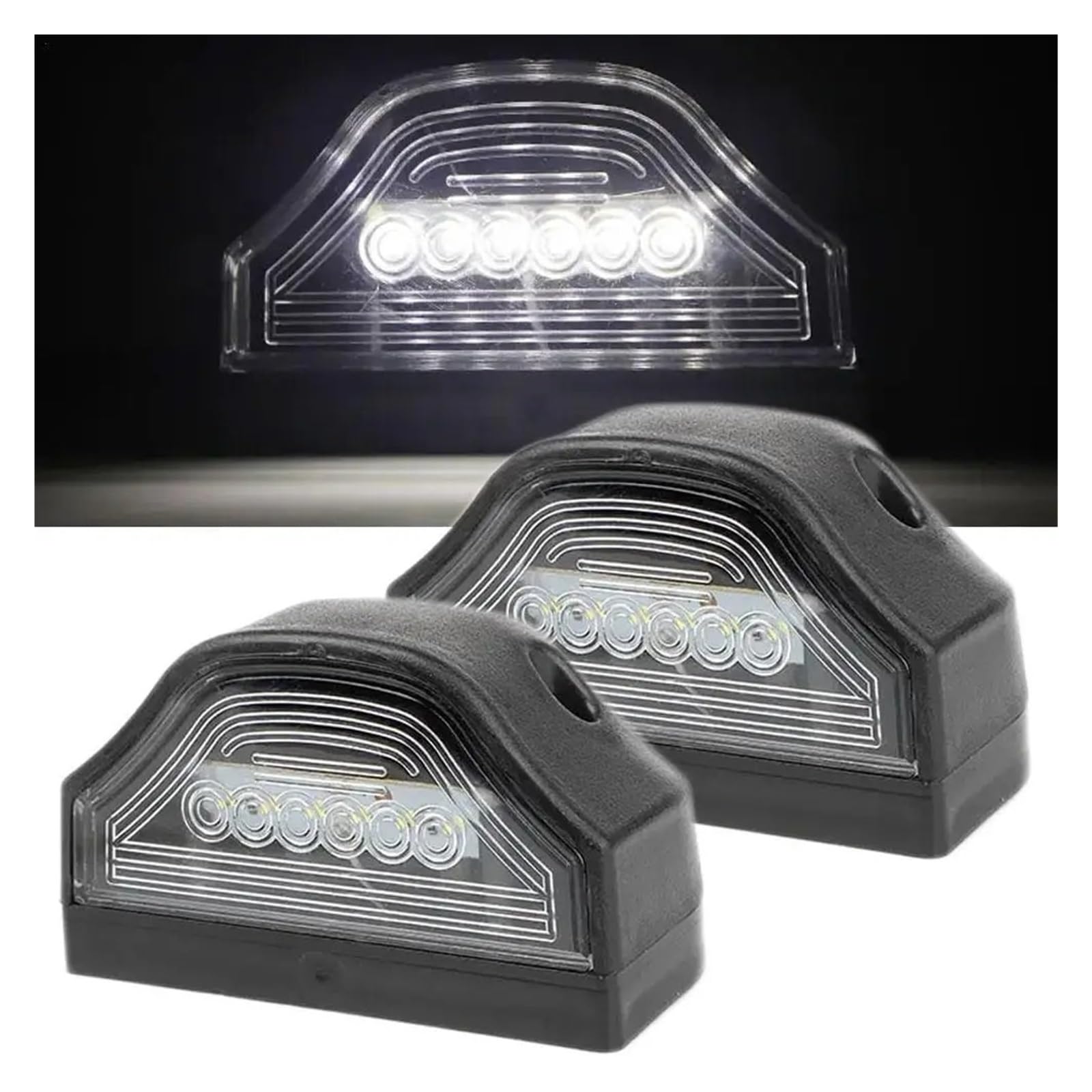 Plafoniere Targa Luce Targa Universale A 6 LED 12V 24V Di Guida Posteriore Bianca Lampada Posizione Laterale Per Auto Moto Camion Rimorchio Van(Red)