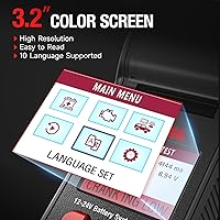 Vista 5 de ANCEL BST600 - Probador de batería de coche con impresora - 12V/24V, 100-2000 CCA, probador digital de carga de batería automática - Prueba