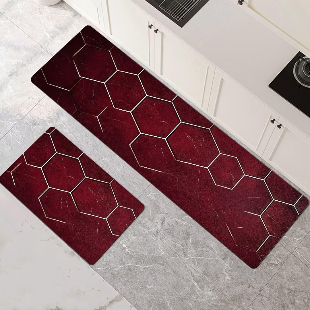 Alfombras de cocina de 2 piezas súper absorbentes para pasillo, entrada y baño de secado rápido