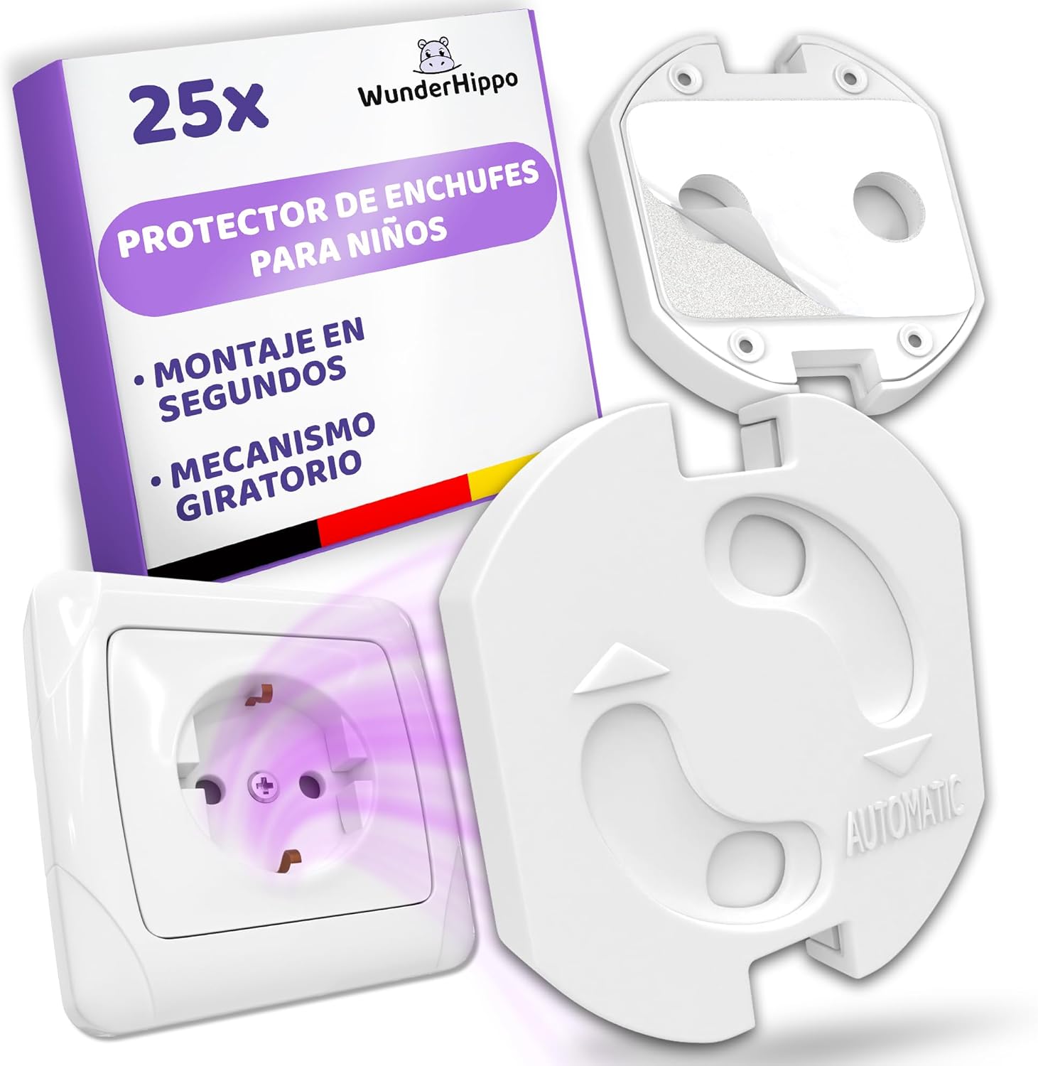 WunderHippo Protectores de enchufes con mecanismo giratorio