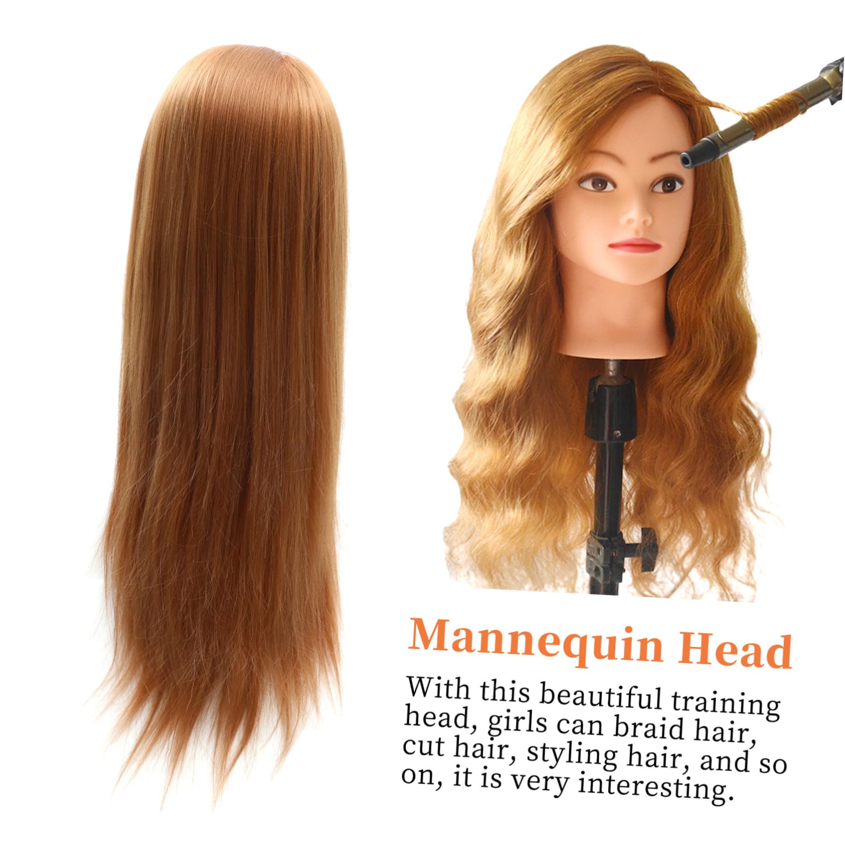 Tête D'entraînement Coiffure, Cheveux Longs Très Épais, Or