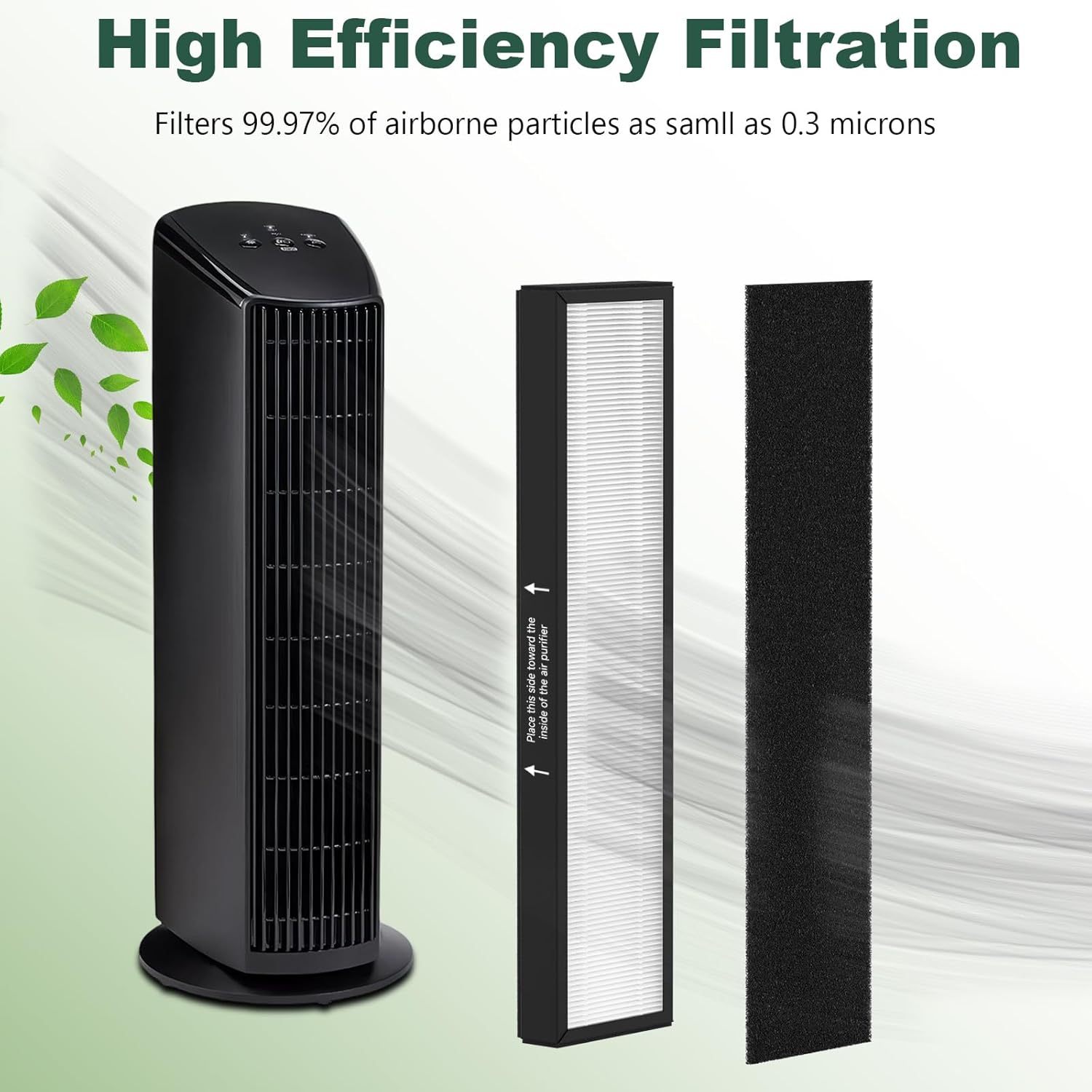 182550 Filter Replacement, Compatible with Bionaire BAP536UV-U Air Purifier and Holmes HAP537UV / 2141139 Air Purifier, 2 H13 True HEPA Filter and 6 Activated Carbon Pre-Filter