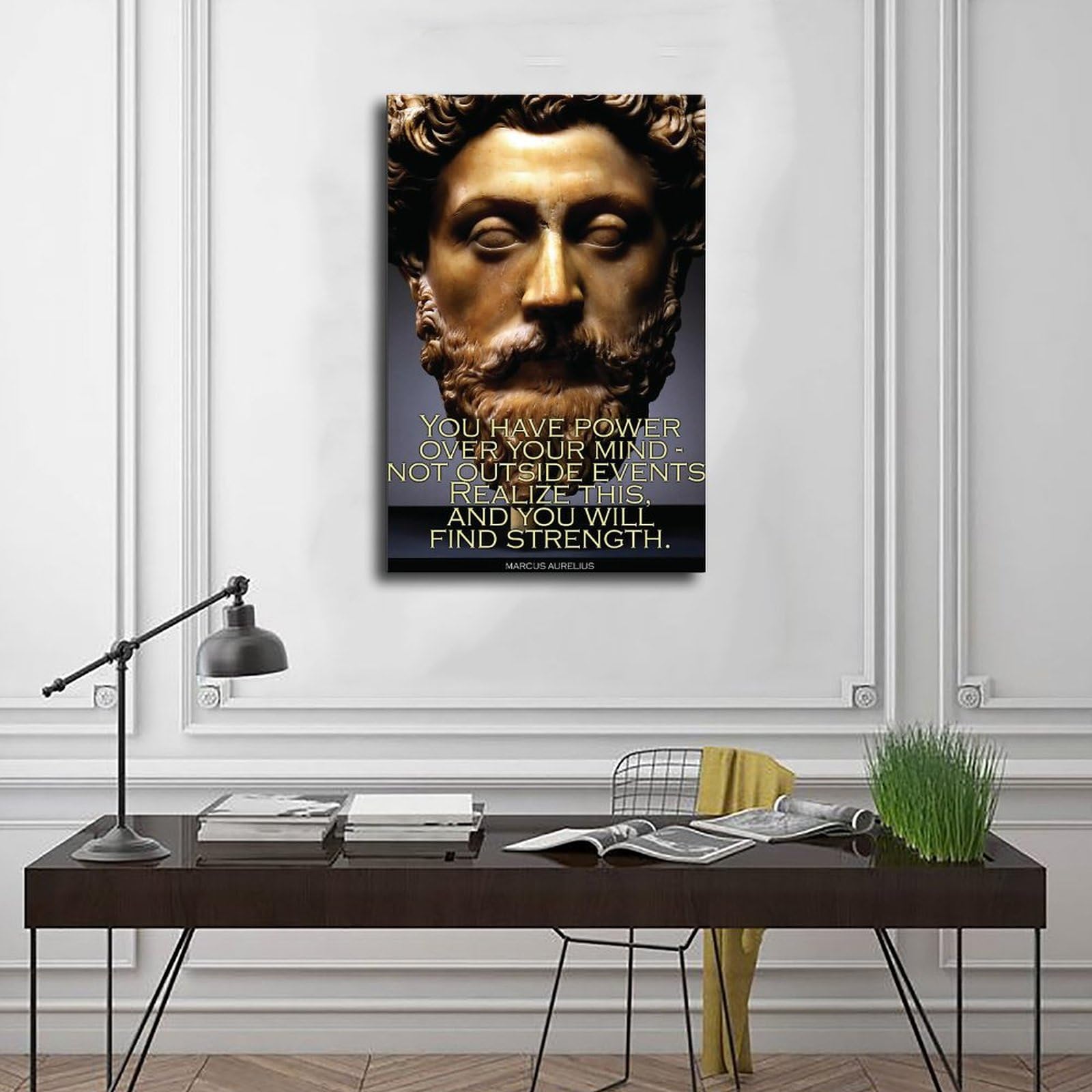 Poster Motivation Marc Aurèle - Citation Stoïque Inspirante Sur Tableau Mural A4 FineArt Premium - Papier Épais Galerie Sans Cadre