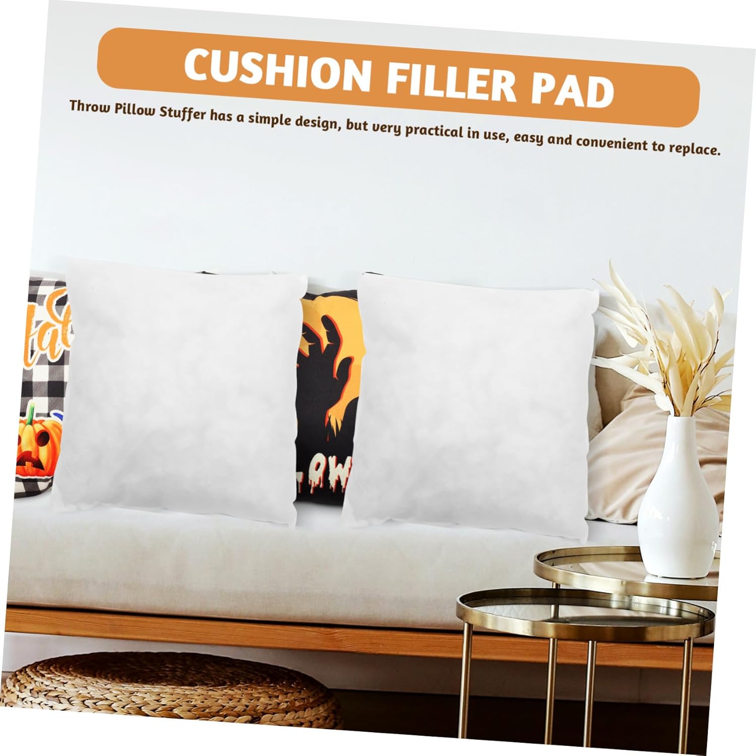 Unomor 400g Cushion Inner Pad Square Pillow Insert Soft Pp Cotton Filling for Comfortable Home Decor Versatile Throw Pillow for Sofa Bed Living Room and Car