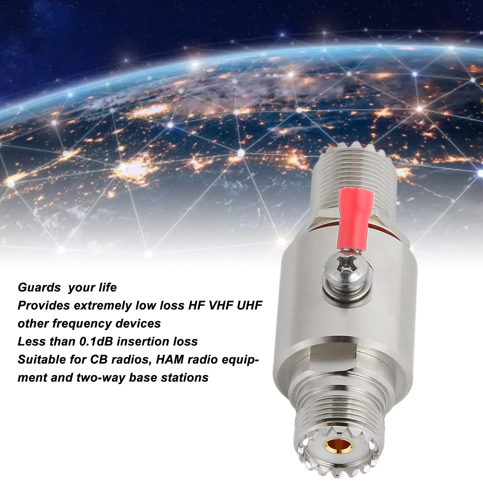 Coaxiale overspanningsbeveiliging, coaxiaal 50 Ohm 0-3000 MHz bescherming, 200 W bliksemafleider