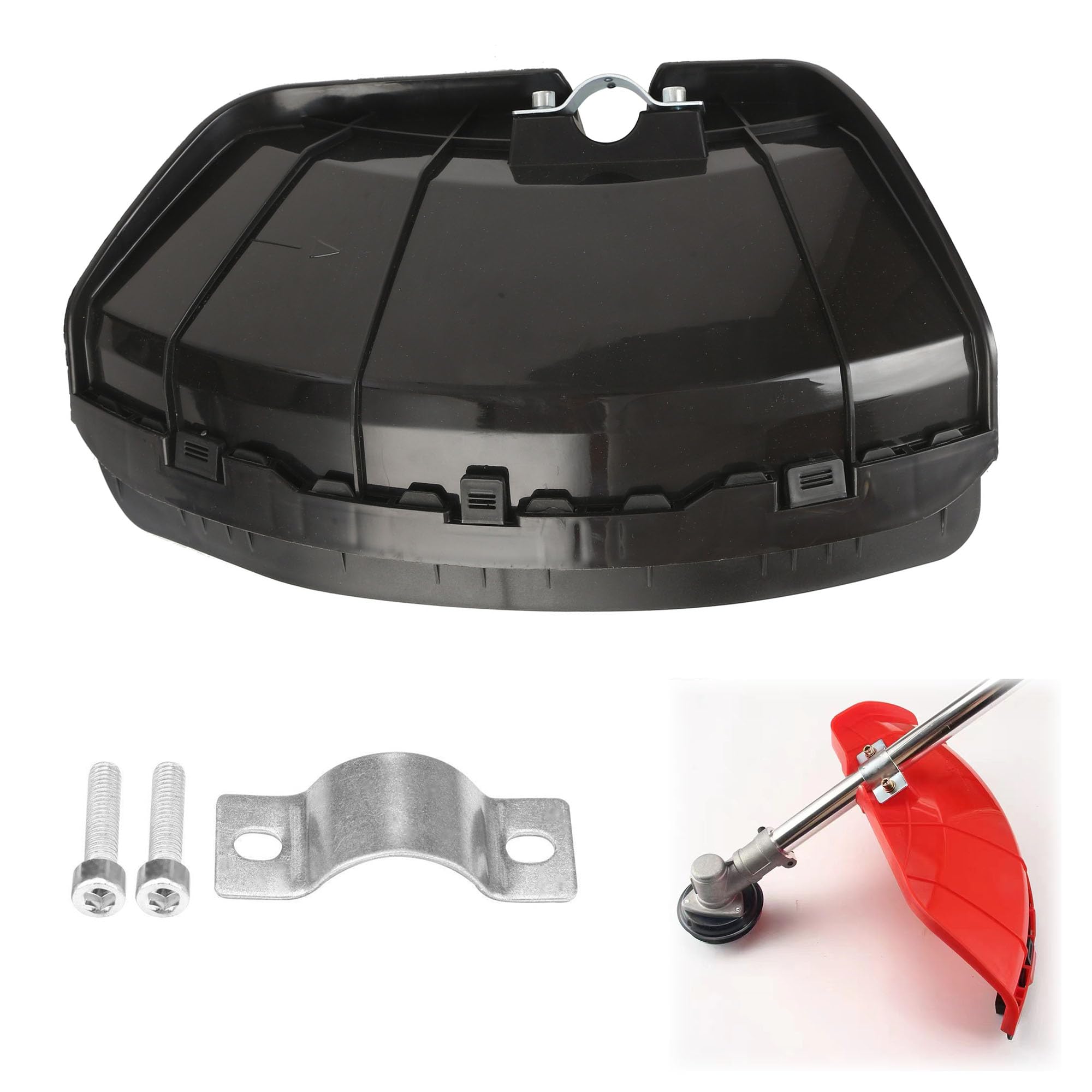 Desbrozadora De Protección,Protector para Desbrozadora,Protector de Desbrozadora de Plástico,Accesorios de Protección de Corte,para Cortadora de Césped,para Desbrozadoras de 26 mm (Negro)