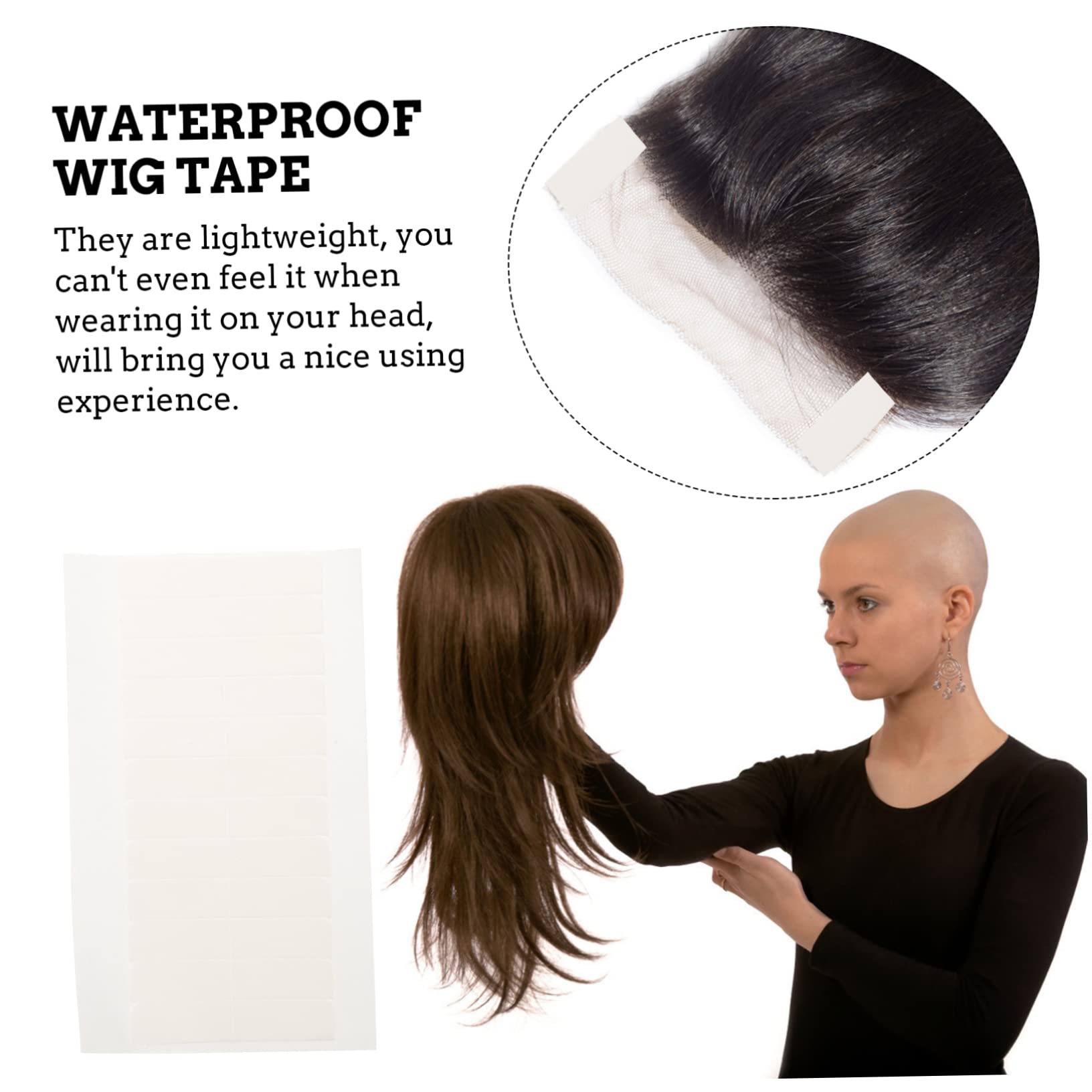 DOITOOL 25fogli Nastro Biadesivo Per Extension Adesivi Resistenti Per Parrucche e Extension Confezione Per Wigs e Toupee Facili Da Applicare e Sicuri