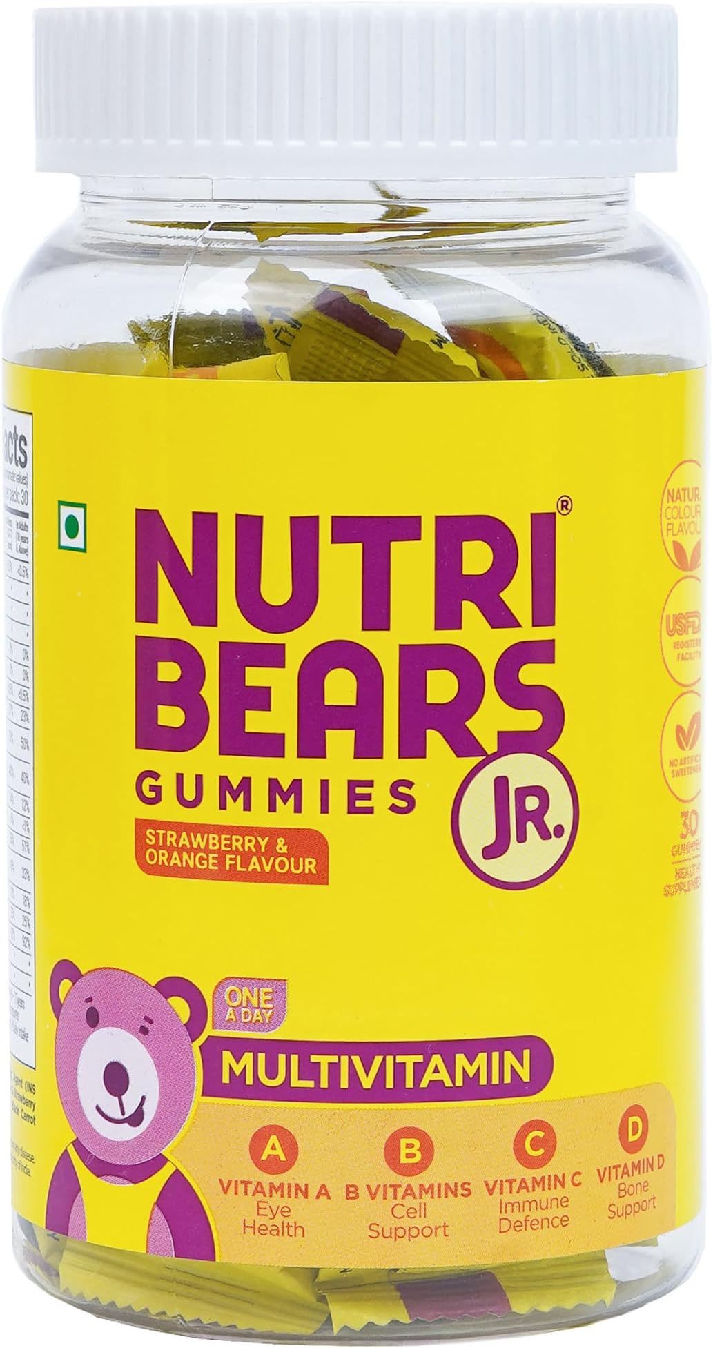 - Kids Multivitamin Gummies | 12 Essential Nutrients | No Artificial Colours or Sweeteners | Low Sugar | Immunity, Growth & Brain Development | Ages 2-12 | Strawberry & Orange | 30 Gummies