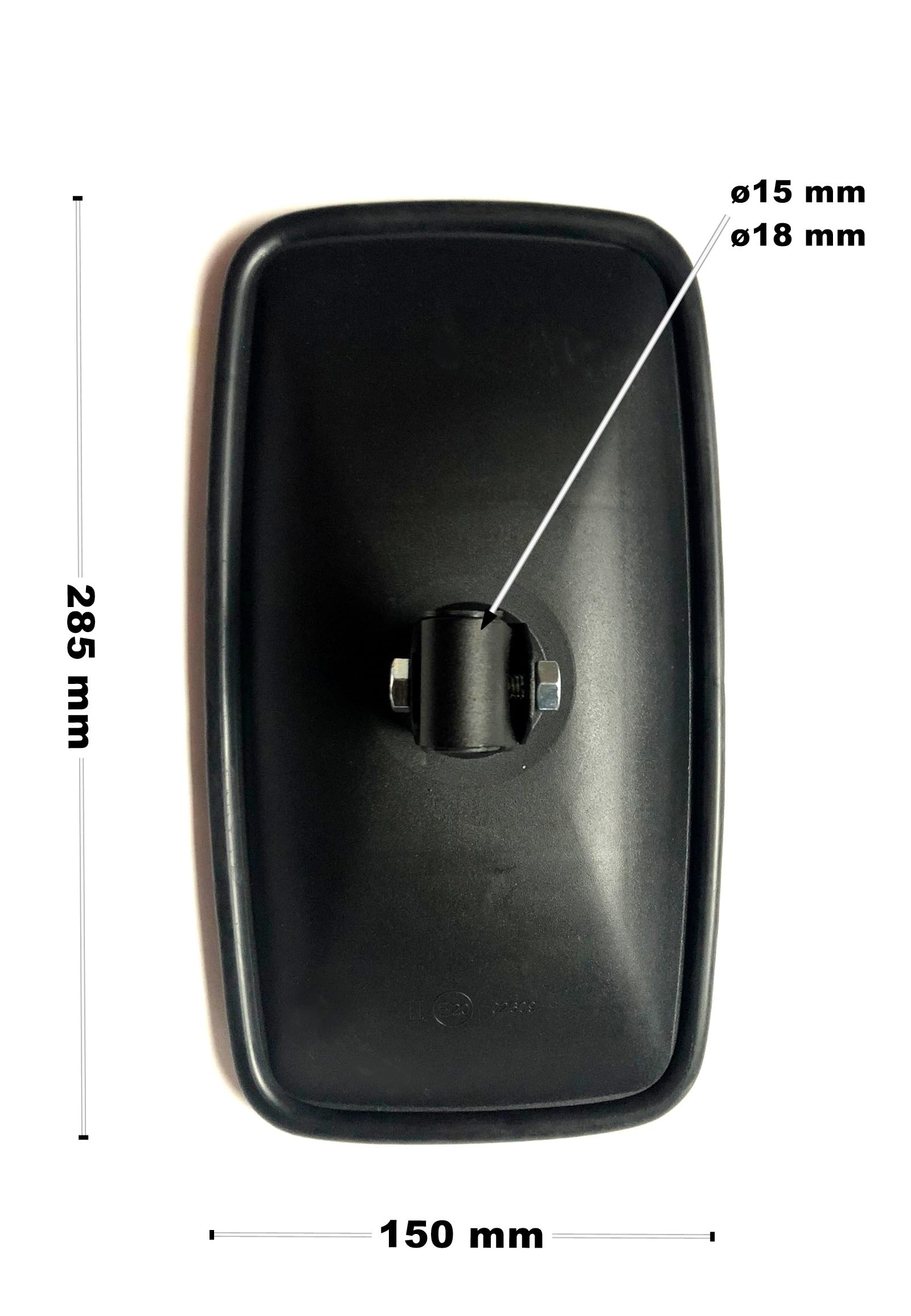 Juego de 2 Espejos Retrovisores Exteriores para Tractores de 285 x 150 mm de diámetro, 18 mm de diámetro