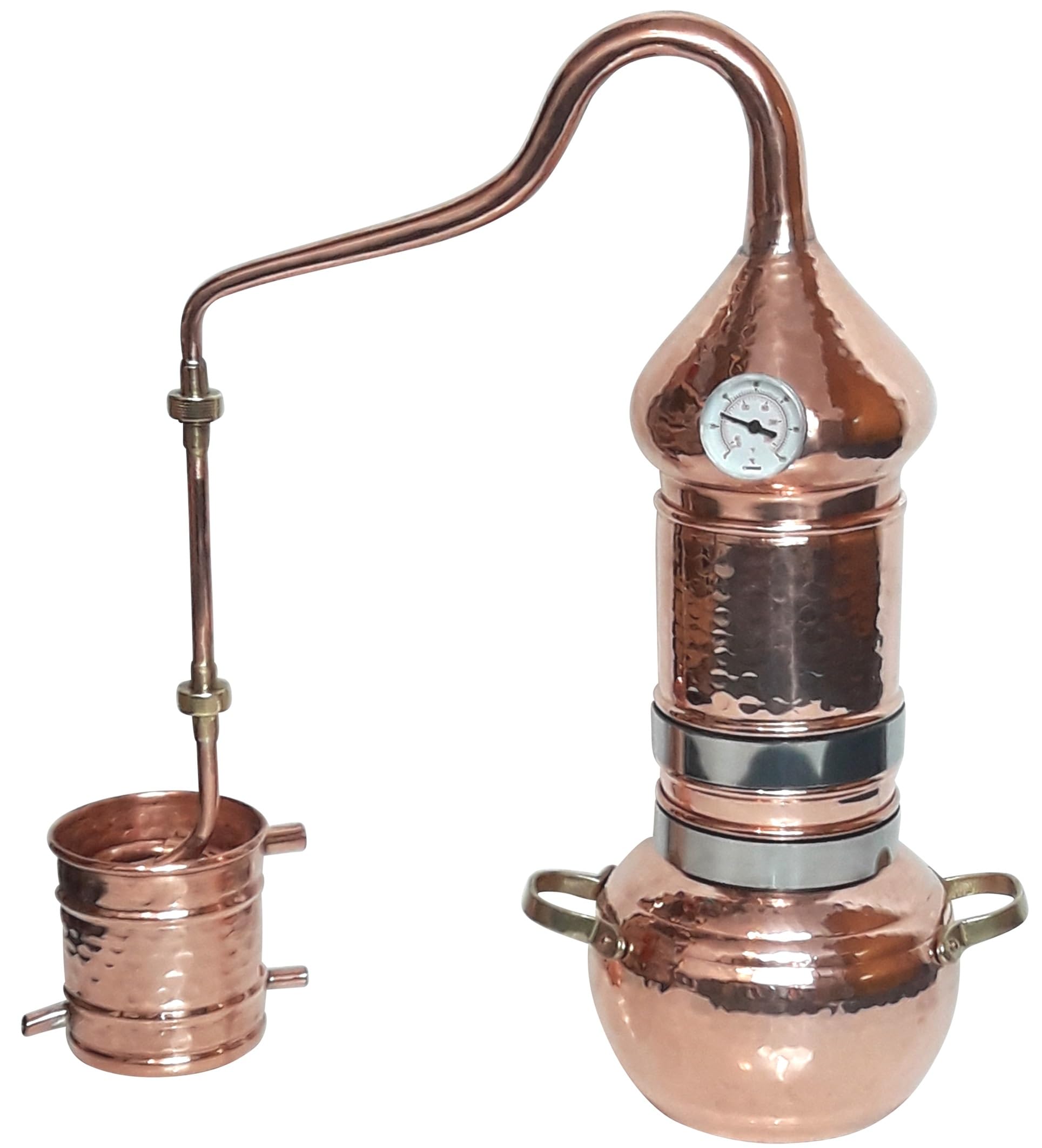 Kolonnenbrennerei aus Kupfer 2 L Thermometer - Destille ätherische Öle - mit Kippgestell