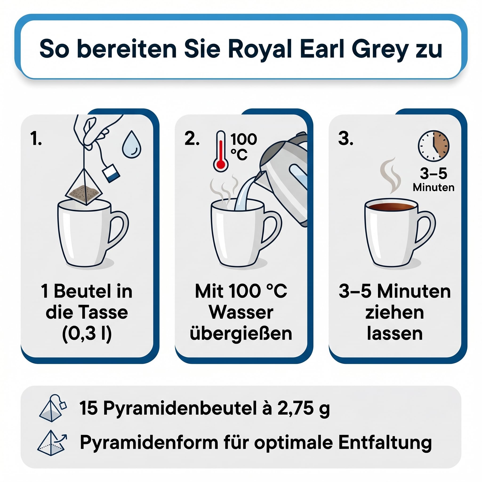 4 x Althaus Tee Set, Royal Earl Grey, Pyramidenbeutel, 60 Stück, aromatisierter Schwarzer Tee mit Bergamotte, Pyramiden-Teebeutel einzeln verpackt, premium Schwarztee