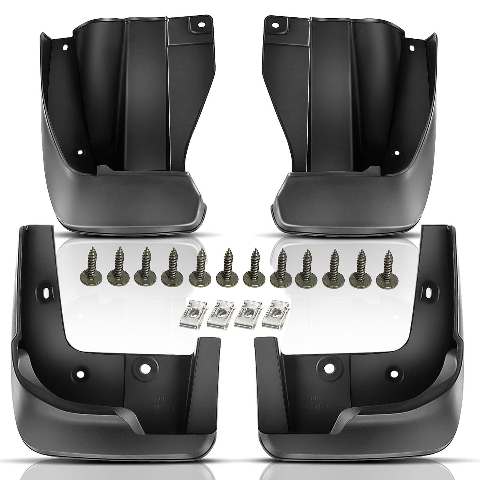 YHTAUTO Set of 4 Mud Flaps Splash Guards Accessories Replacement for Honda Odyssey 2009-2013 Mini Passenger Van V6 3.5L, Not Fit EX-L, Front and Rear LH RH, Black