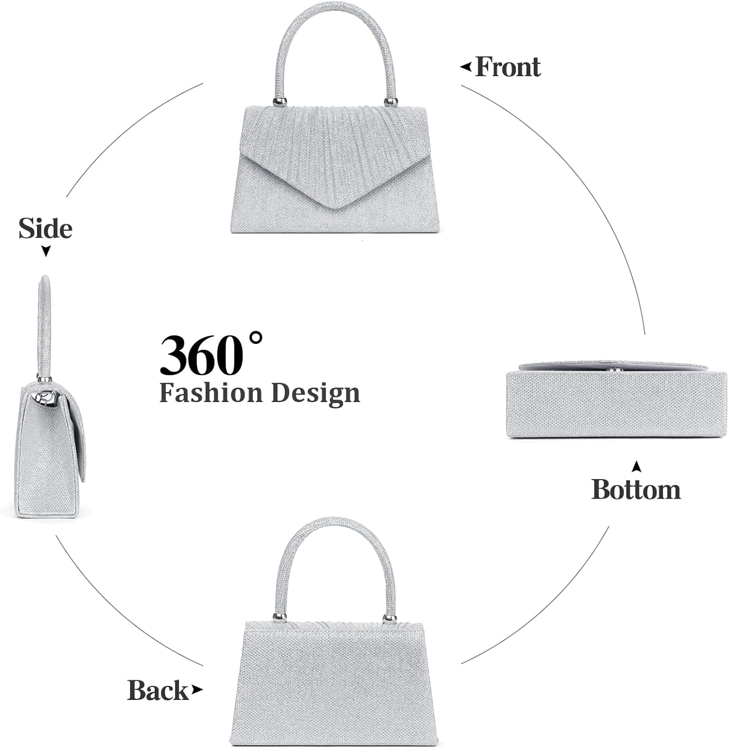 Evening Bag Sparkly Small Clutch Purses for Women Wedding Party Women's Shoulder Bag Crossbody Handbags - Image 6