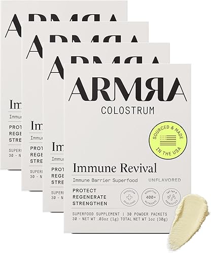 ARMRA Colostrum™ Polvo premium, alimentado con hierba, salud intestinal, hinchazón, inmunidad para la piel y el cabello, contiene más de 400