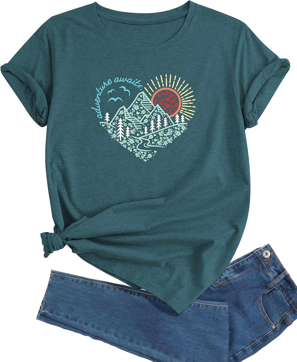 Casual Summer Graphic Tees for Women – Short Sleeve Crewneck Tops Casual Summer Graphic Tees for Women – Short Sleeve Crewneck Tops