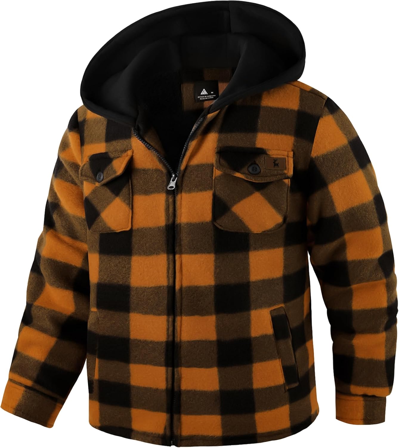 JACKETOWN Boys Fleece Jacket Kids Plaid Flannel Shacket Shirts Sherpa Hoodie Zip Up Sweatshirt Winter Coat 6-15 Years - Image 2