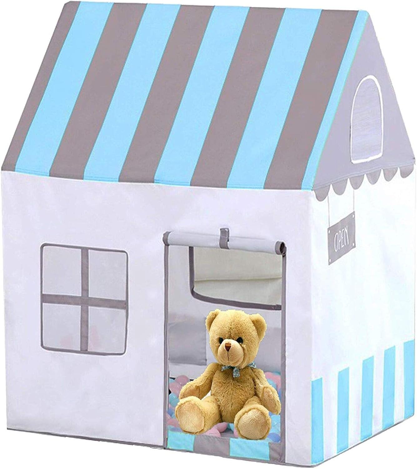 Tent For Kids, Tent for baby, Children Castle, Blue, Pink, Birthday Gift, Indoor/Outdoor, Toy Room, Safety And Non-toxic. (BLUE)