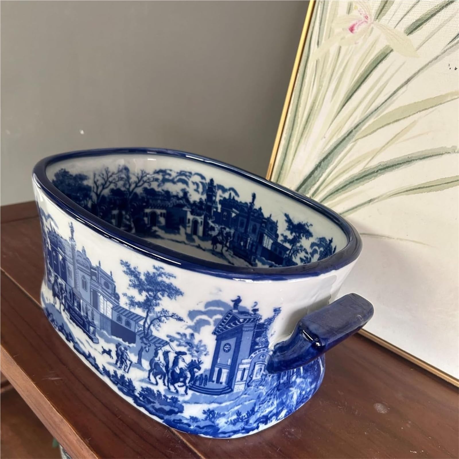 Ręcznie malowana puszka z imbiru z porcelany Jingdezhen – niebiesko-biały wazon lotosu, wysoki ogień, wysokiej jakości akcesoria do mieszkania (L)