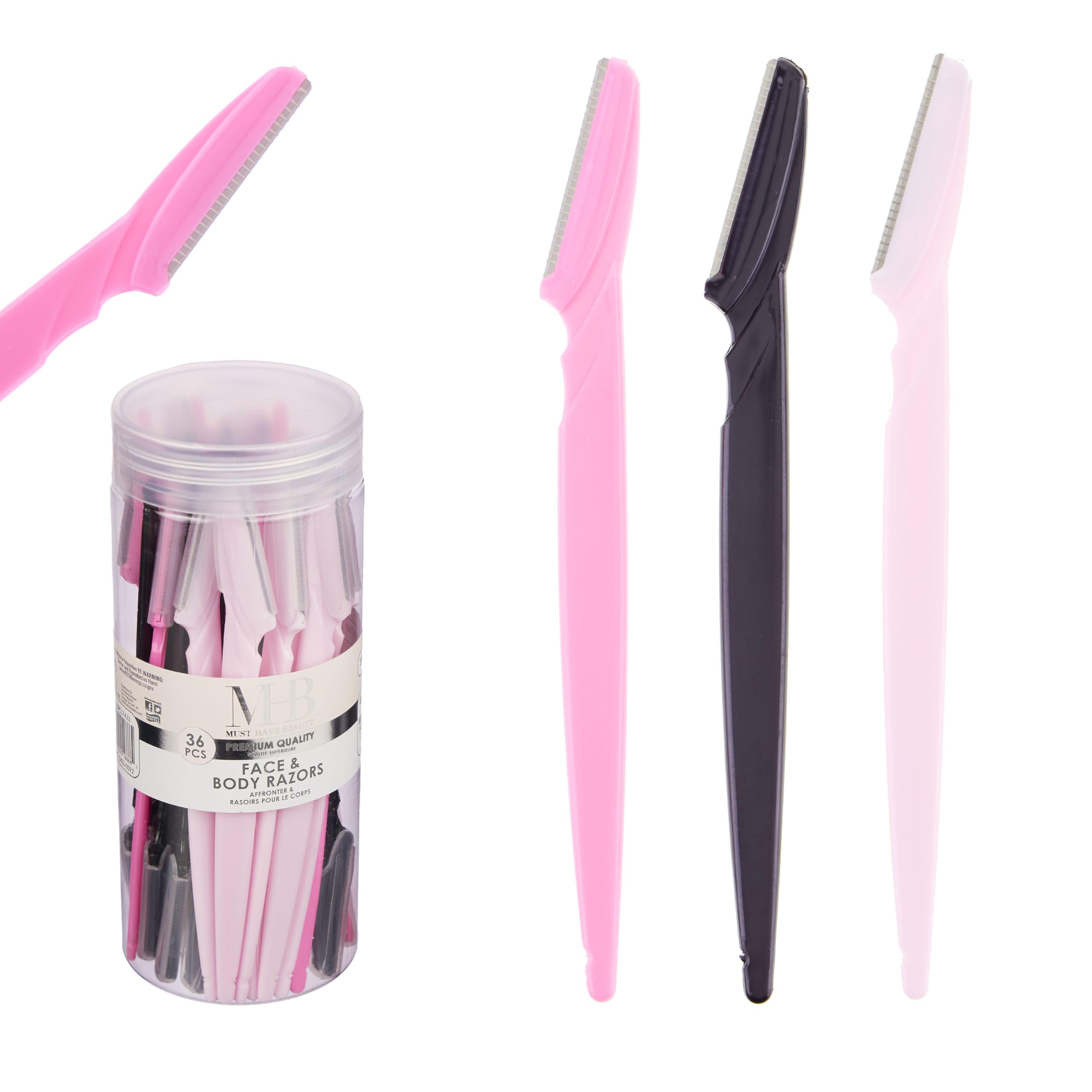 Amazon.com: 36pc Pink & Black Disposable Face & Body Razor Set