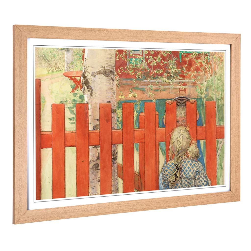 Big Box Art Framed Print of Carl Larsson Children 2 Design | Wall Art Picture | Home Decor for Kitchen, Living, Dining Room, Bedroom, Hallway, Office, Oak, A2 / 24.5x18 Inch / 62x45cm