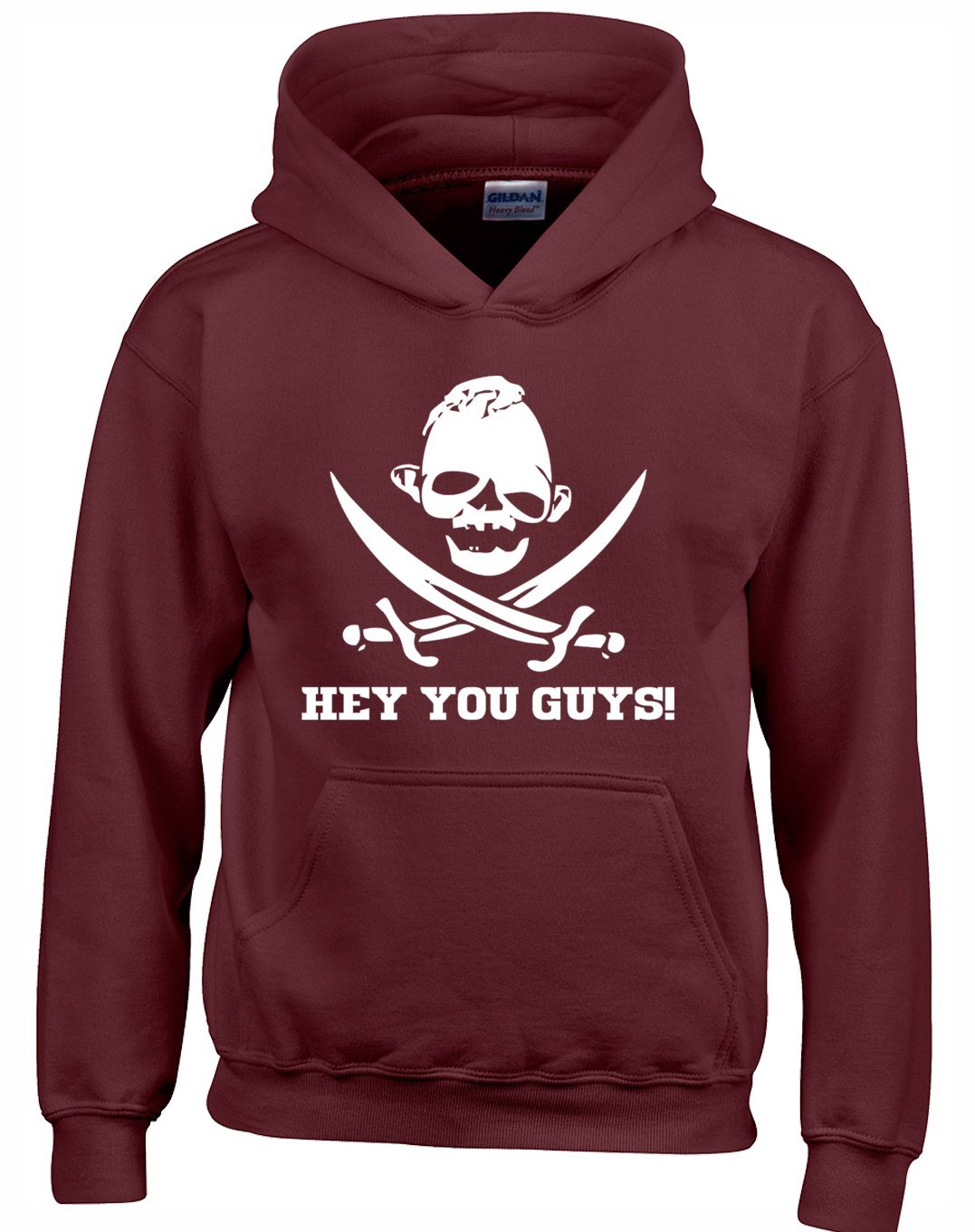 Crown Designs Hey You Guys Comedy Movie Film Inspired Gift Unisex Hoodies for Men, Women & Teenagers - Maroon/Large