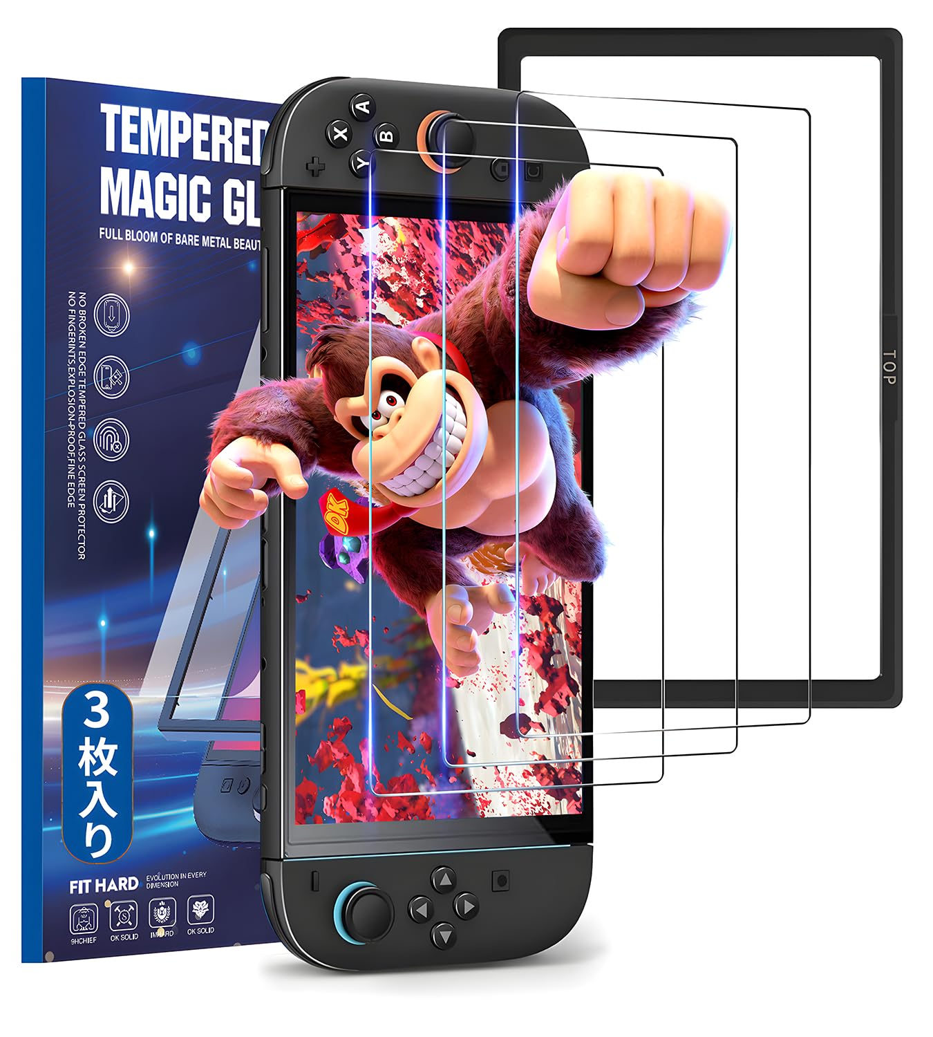 Amazon.co.jp: Switch 2 ガラスフィルム【3枚セット・ガイド枠付き