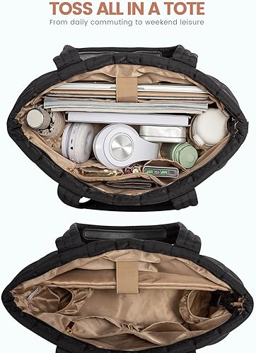 Miniatura 3 de LOVEVOOK Bolsa de mano acolchada para laptop para mujer, bolsa acolchada para laptop, bolsa ligera para computadora de viaje, trabajo, bolsas para