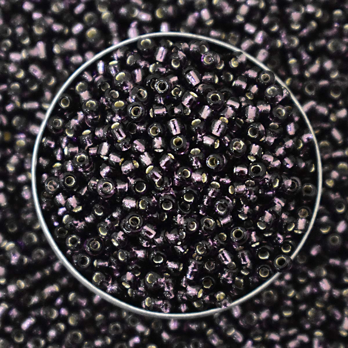 EmbroideryMaterial 11/0 Stone Pearls, Plum Purple Seed Beads, Raw Materials for Making Toran, Beads for Jewellery Making, Bag Decoration, Embroidery, Muthyalu Craft etc (2MM/100 Grams)