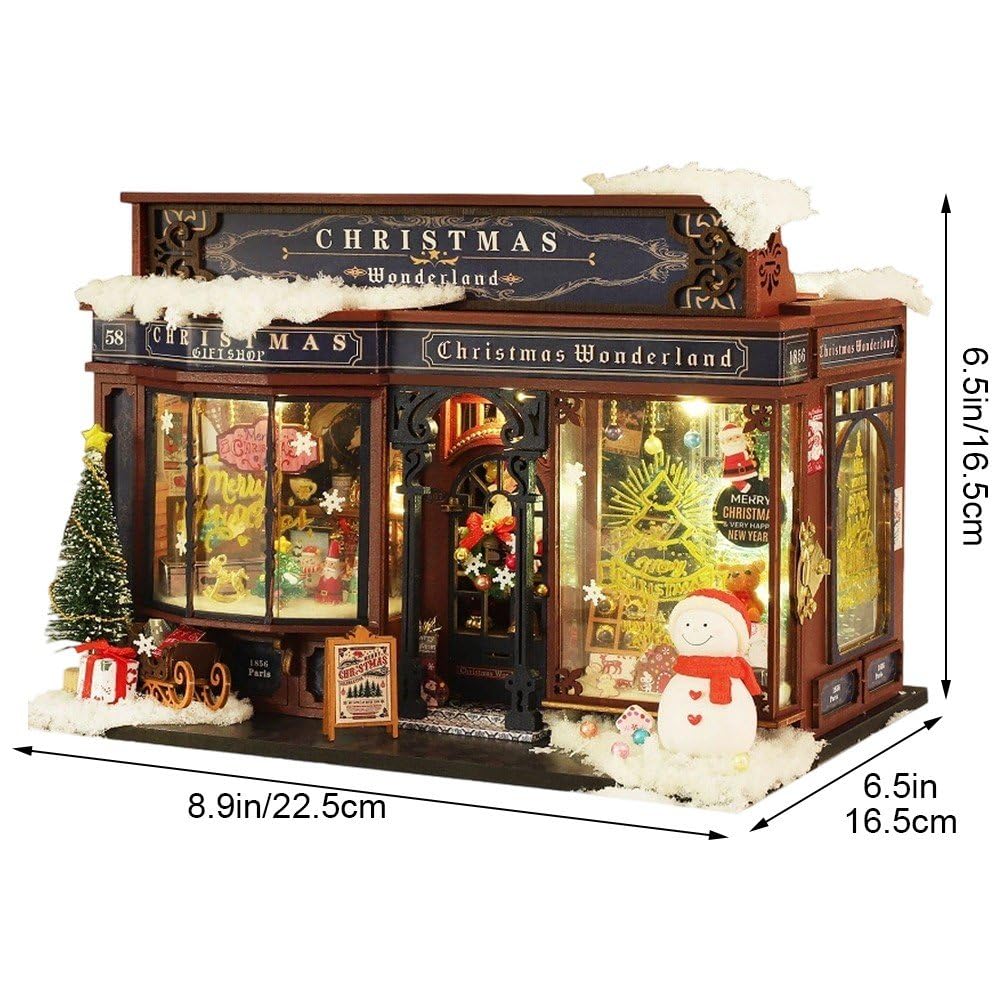 Drewniane świąteczne cukierki domek dla lalek zestaw do domku dla lalek miniaturowy świąteczny domek dla lalek zestaw ręcznie robiony miniaturowy dom
