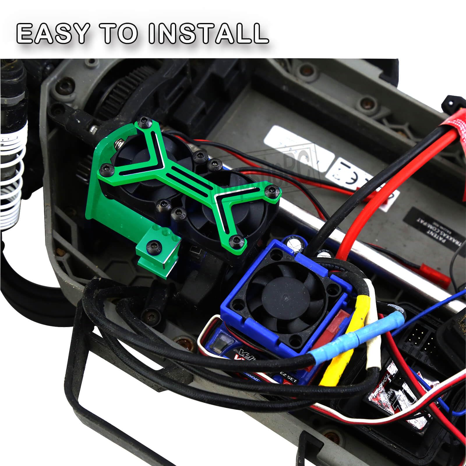 hopsupRC 3660 540 550 Motor Fan with 36-38mm Adjustable Bracket Upgrades  Part for 1/10 Slash Arrma SCX10 TRX4 Aluminum High Speed Cooling Dual Fan  20000RPM Heatsink: Amazon.de: Computer & Accessories