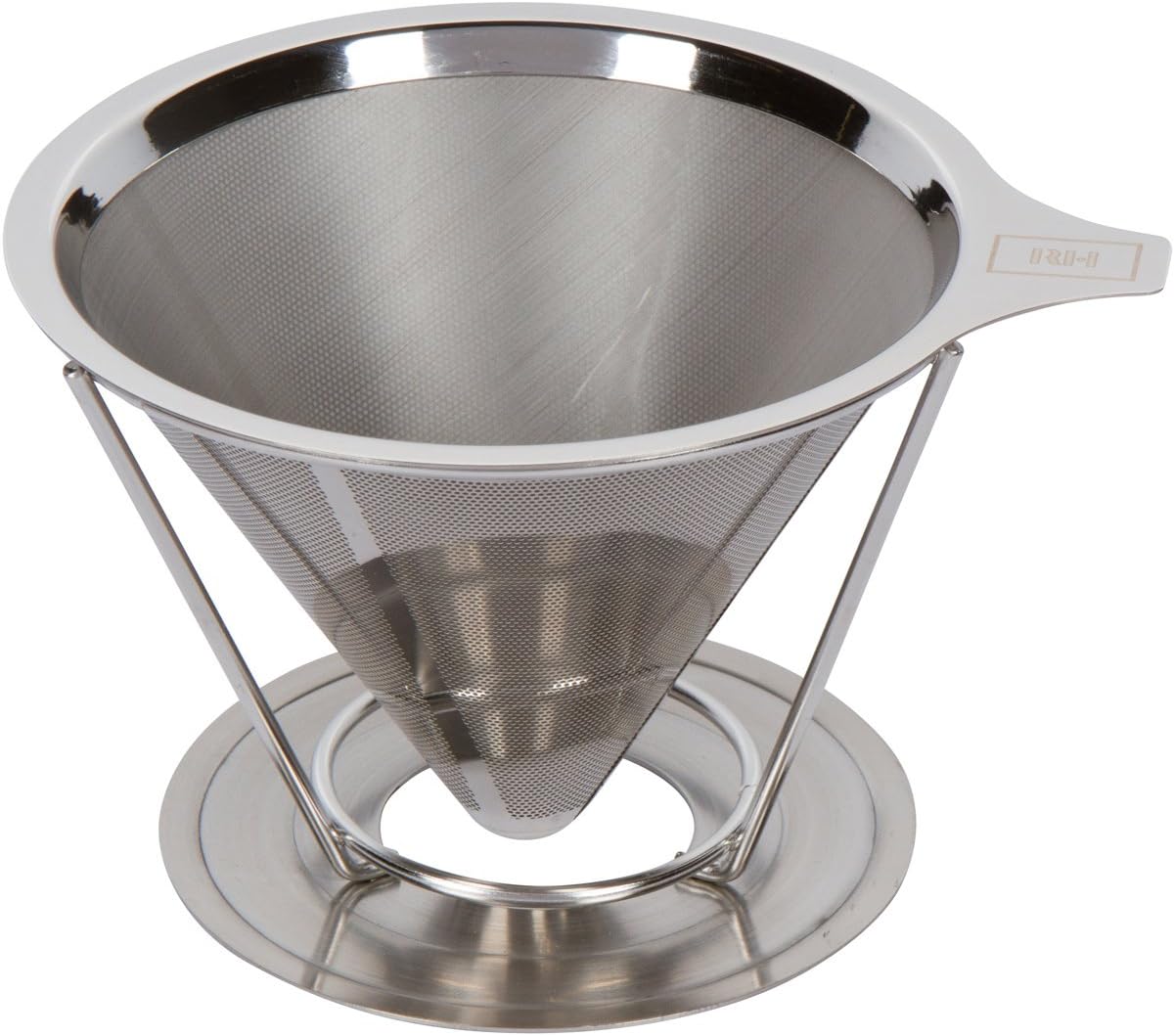 Rednax Homewares Paperless Pour Over and Drip Coffee Filter - Reusable Micro Mesh Cone Dripper with Stand (1-4 Cups)