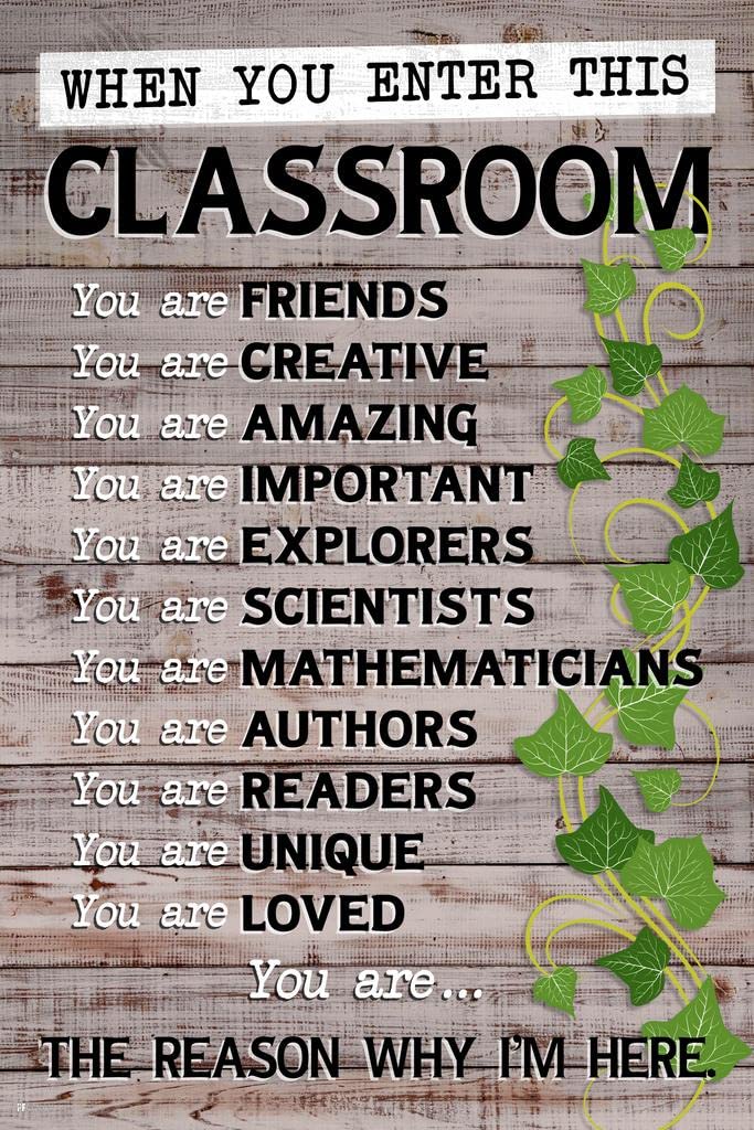 When You Enter This Classroom Sign Educational Rules School Farmhouse Classroom Decor Cool Wall Art Print Poster 24x36