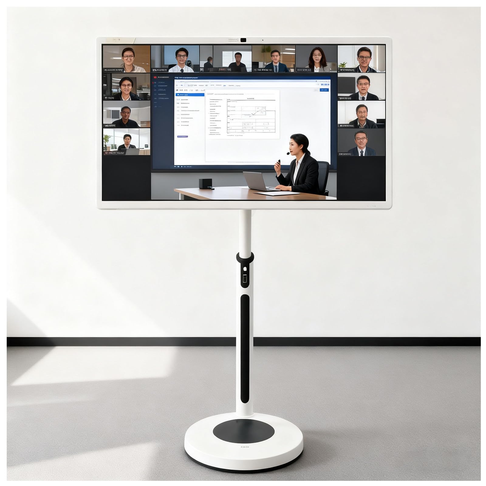 21,5/24/27/32 Pulgadas Tableta Portátil, Monitor Táctil,TV Inteligente Rodante con Pantalla Táctil Inalámbrica, Cámara De 8 Mp/13mp, Rotación Completa 32IN-8+128GB(1080P)