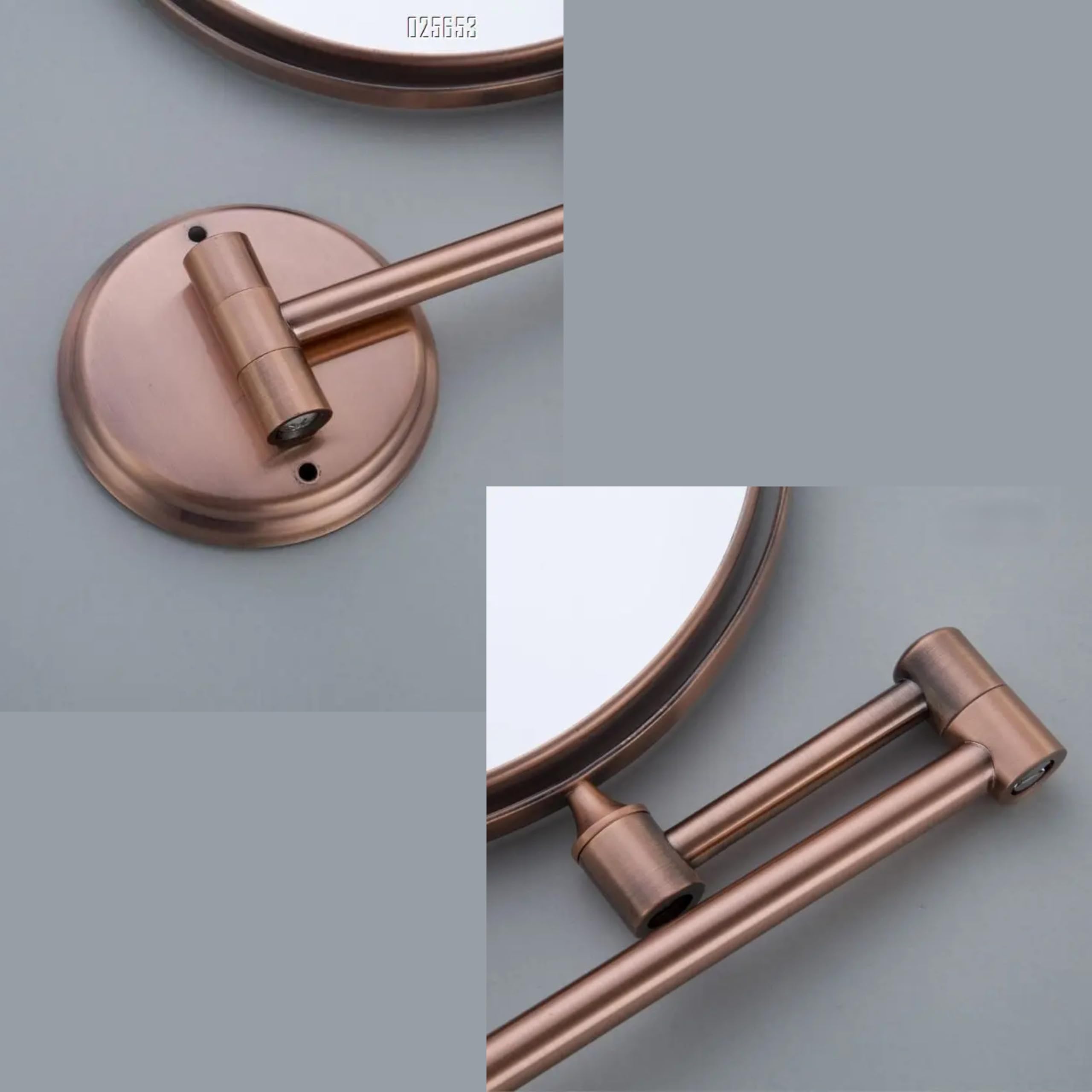 Plantex Premium Brass Magnifying Mirror/Dual Side Swivel Zoom Mirror with 5x/1x Magnification/Vanity Mirror for Bathroom (8 Inches-Rose Gold/Wall Mount) — Amazon image 5