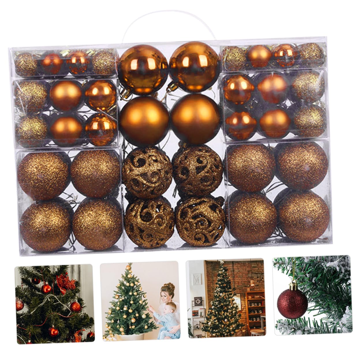Garneck 100pièces Boules de Noël Décoratives à Suspendre Pendentifs pour Sapin de Noël