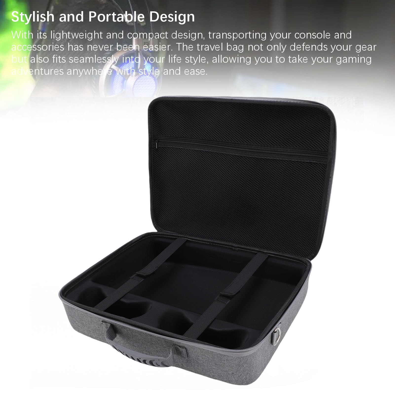 Keenso Custodia da Trasporto per Console Borsa da Viaggio Rigida in EVA con Tracolla Impermeabile Antiurto per Console Digitale Pro Disc 2 Controller e Accessori (GREY)