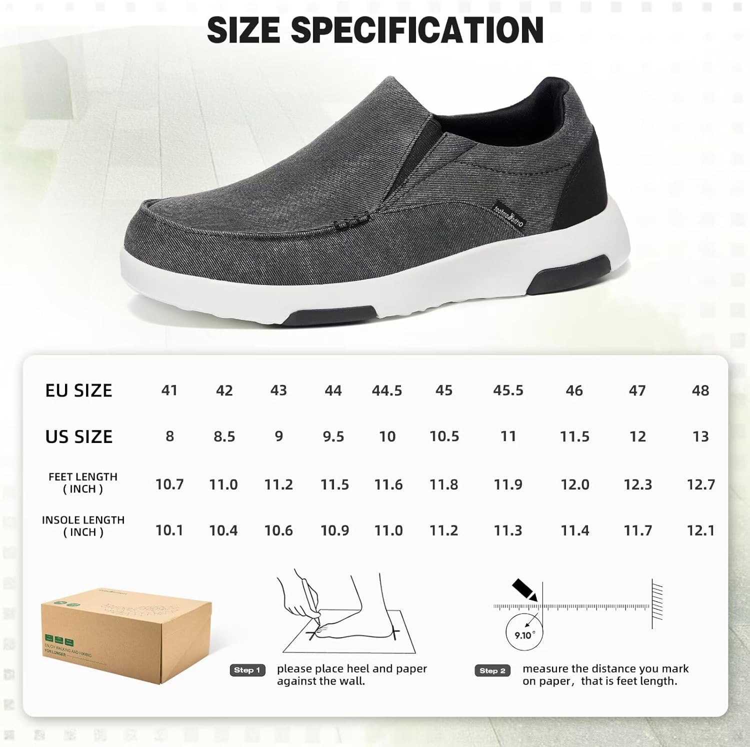 OrthoComfoot Men's Orthopedic Comfortable Slip-On Shoes with Arch Support, Orthotic Loafers for Plantar Fasciitis, Canvas Leisure Vintage Flat Walking Shoes for Foot and Heel Pain Relief - Image 9