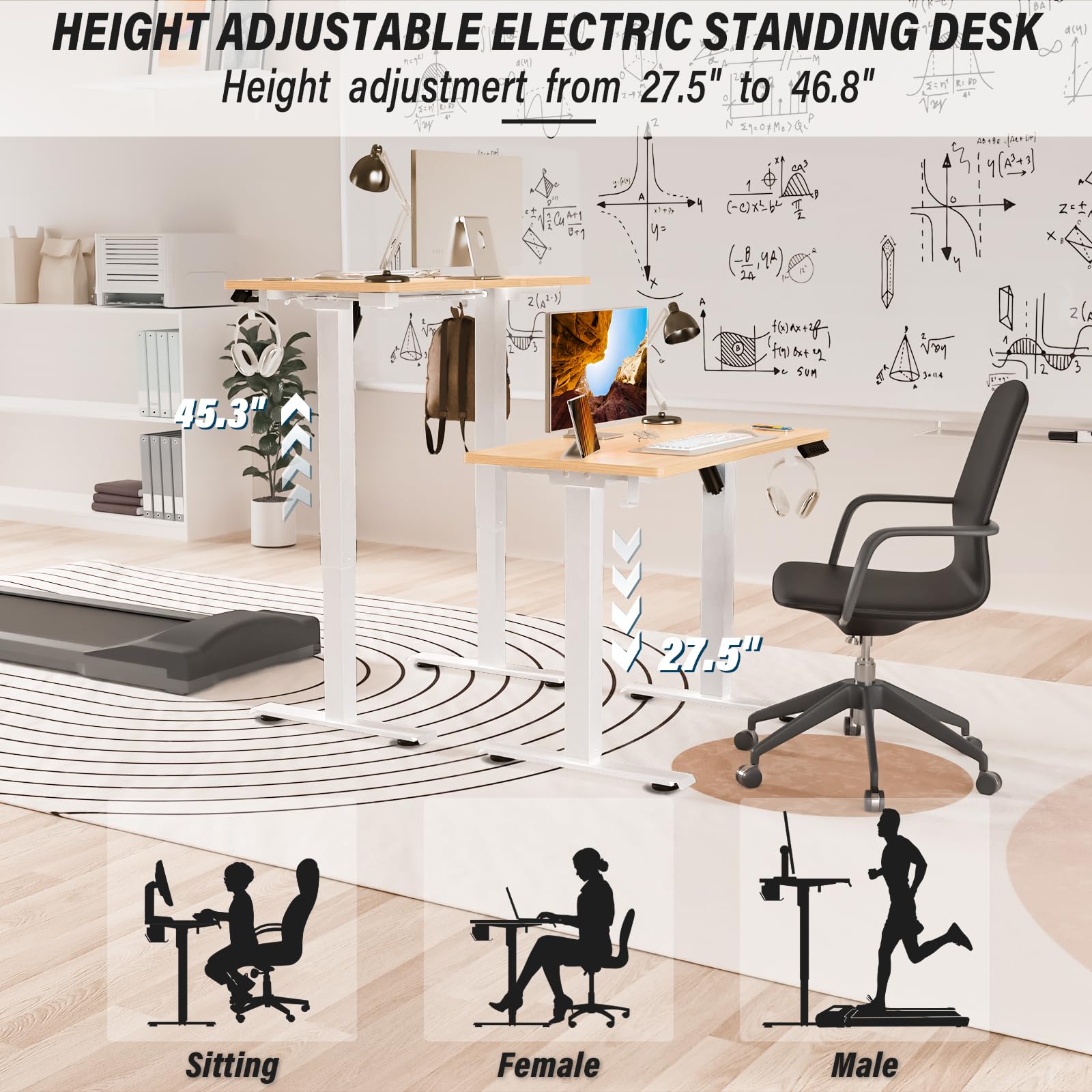 Snapklik.com : Kingant Standing Desk Height Adjustable Small Electric ...