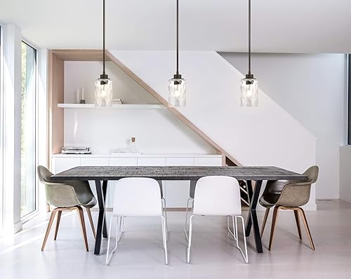 Miniatura 4 de XiNBEi Lighting Iluminación colgante 1 luz Mini lámpara colgante con vidrio, moderna lámpara de techo colgante de cocina ajustable acabado bronce