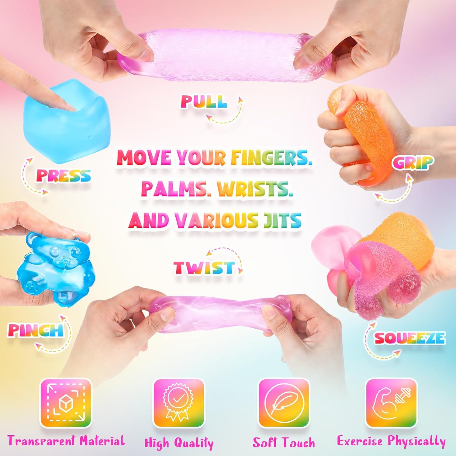 Halloscume 9 Pcs Slow Rising Ball Square Stress Cubes image 5