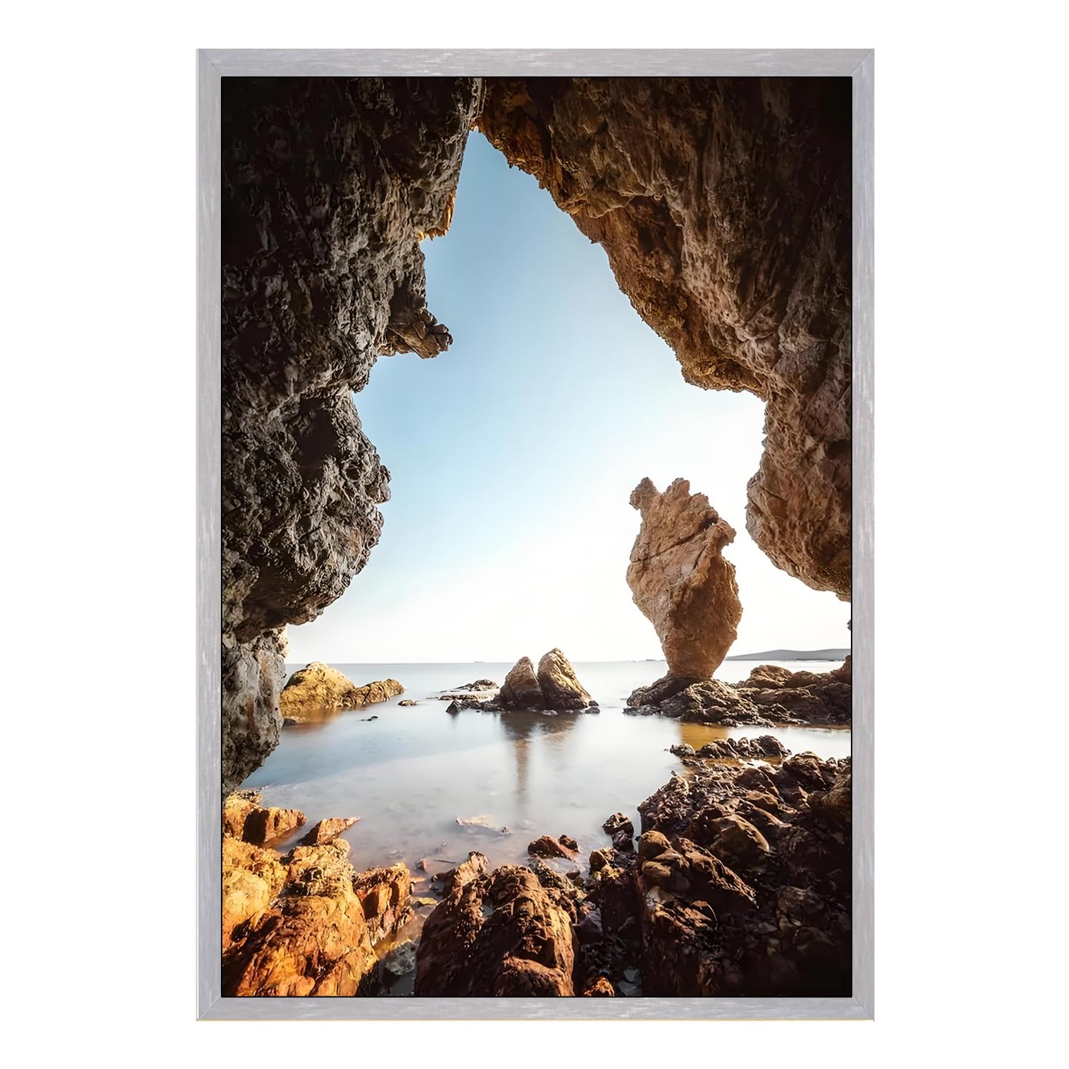 A4 High-Definition Aluminum Picture Frame Rust-Resistant Wall Mountable Metal Photo Frame Poster Frame with Thickend Plastic Front - Silver