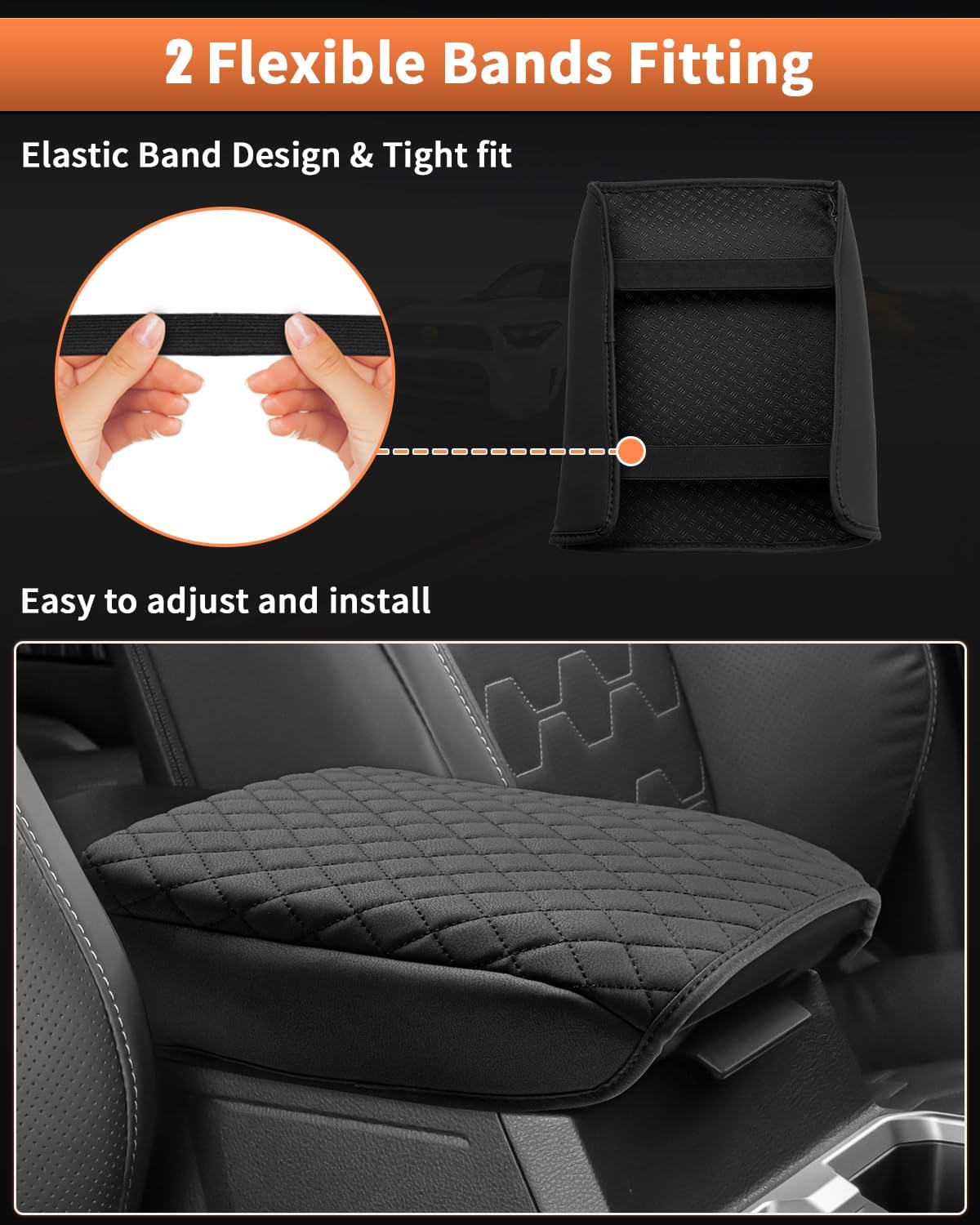 Shademax Custom for 2026 2025 Toyota 4Runner Center Console Cover Armrest Cover for 4Runner Accessories 2025 Truck Arm Rest Cushion Pad PU Leather Middle Console Cover Armrest Seat Box Protector