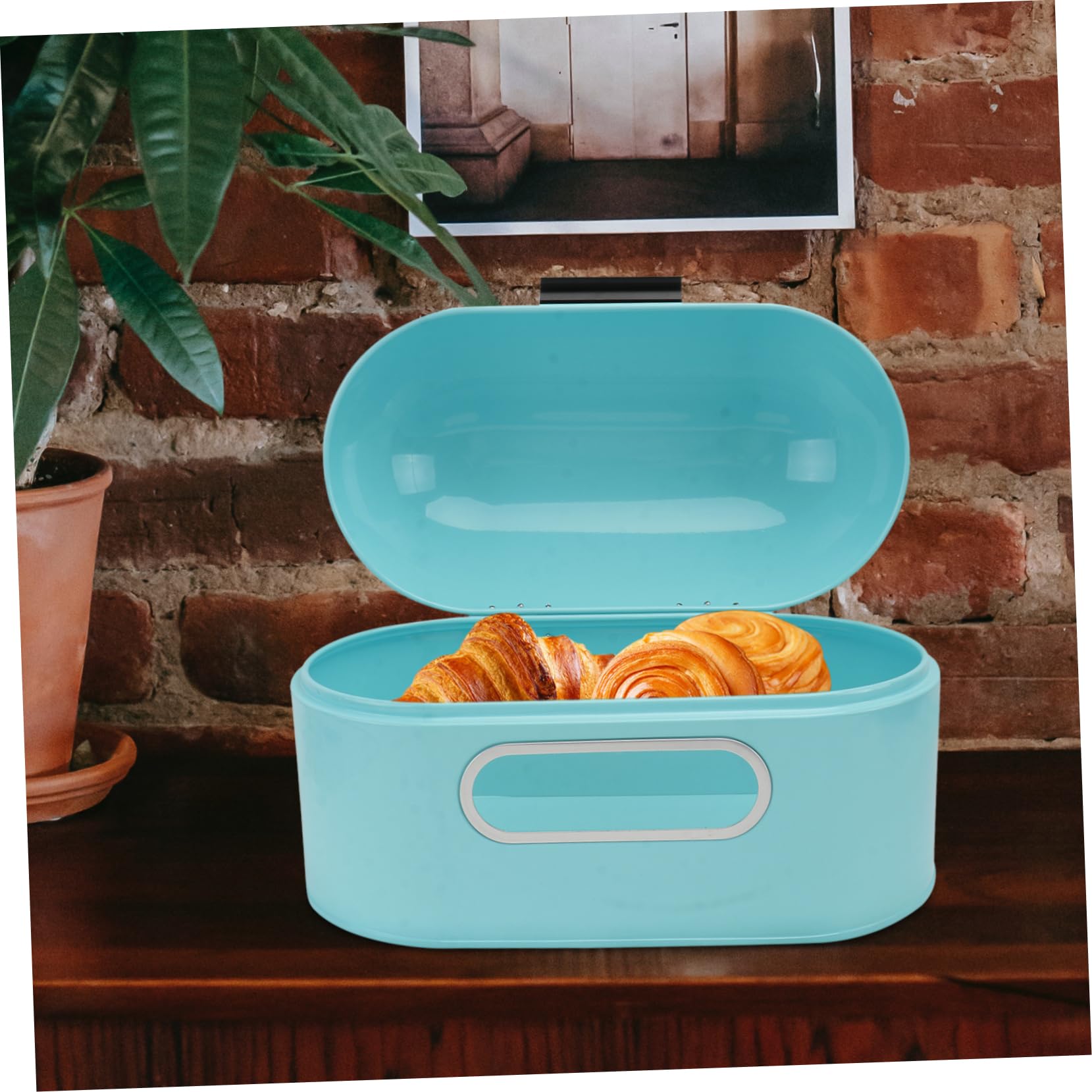 Caja De Pan De Metal Porta Pan Hogar Para Cocina Contenedor De Comida Color Material Resistente Para Almacenar