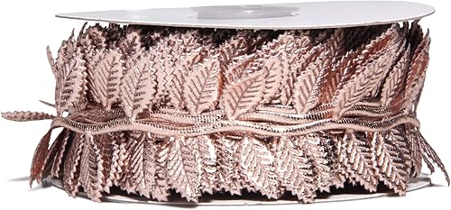 Miniatura 2 de BASOKAN Cinta de Hojas de Oro Rosa para Decoraciones de Fiestas de Boda y Hogar - 20 Yardas - Cuerda de Adorno de Hojas para Guirnaldas y