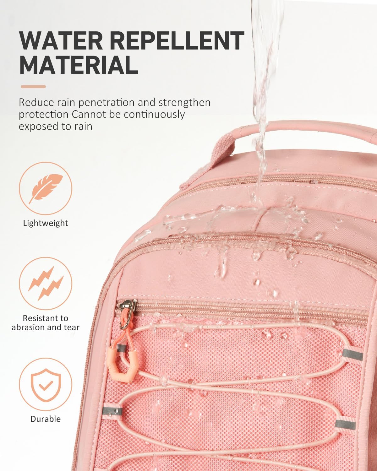 School Backpack for Teens Girls, Aesthetic College Bookbag for Women Students Large Fashion 15.6 Inch Laptop Bag for Work Travel (Pink) - Image 5