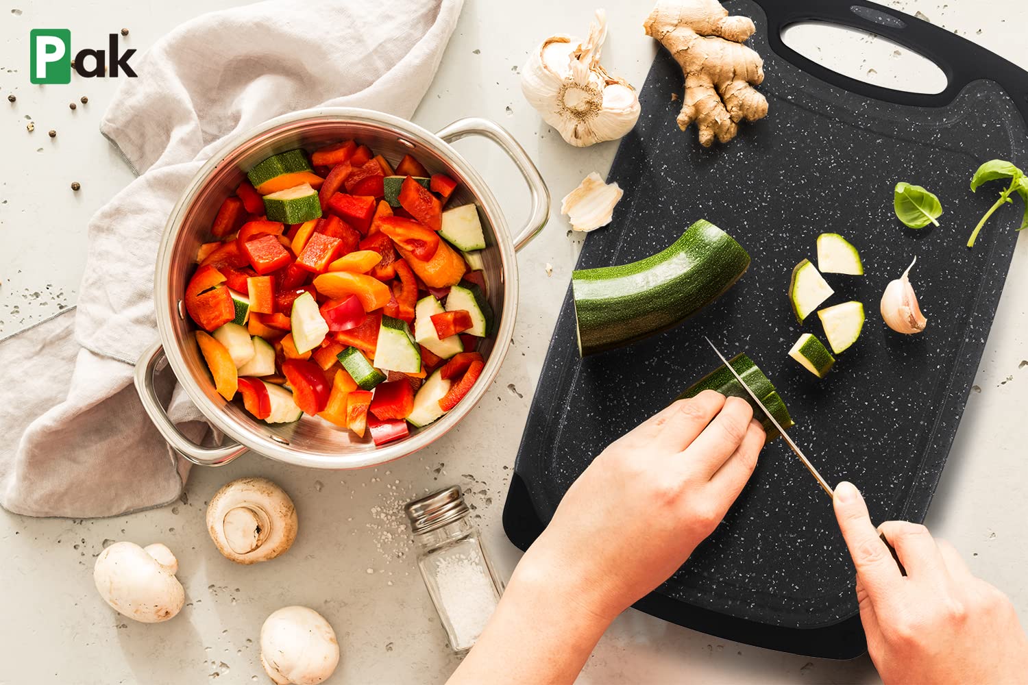 Pak Schneidebretter Set, Schneidebrett, Kunststoff Schneidebretter für Küche Spülmaschinenfest BPA Frei, Großes Schneidebrett, Schneidebretter für Küche, Fleischschneidebrett, Rutschfest, Saftrillen
