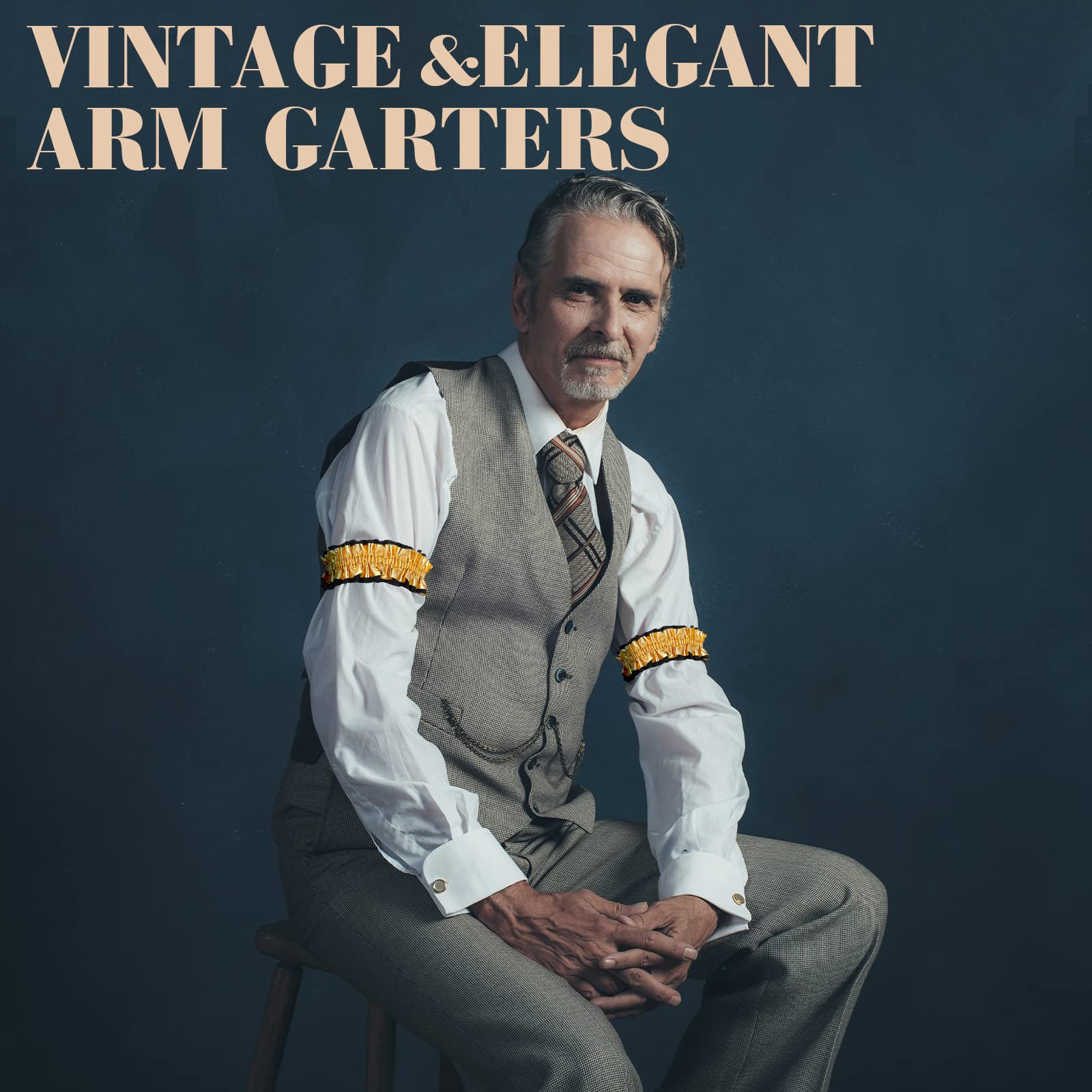 Tarpop 12 Pairs 20s Sleeve Garters Armbands Shirt Sleeve Holders for Men Women Roaring Arm Garters Shirt Belt Costume Armband Belt, Multicolor