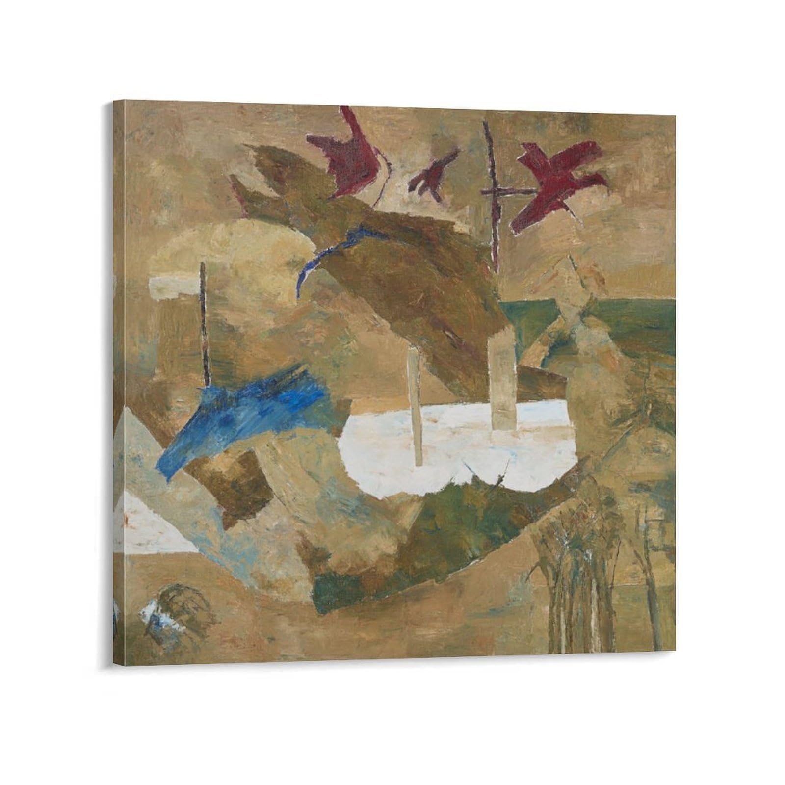 KLAGCBDF RAM KUMAR Untitled (3) Print Photo Art Painting Canvas Poster Home Modern Decor Posters 16x16inch(40x40cm)