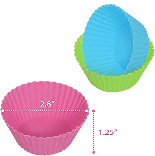 Miniatura 2 de Bakerpan Vasos de silicona para magdalenas, forros reutilizables para cupcakes para hornear, juego de 24 moldes de silicona para cupcakes, forros