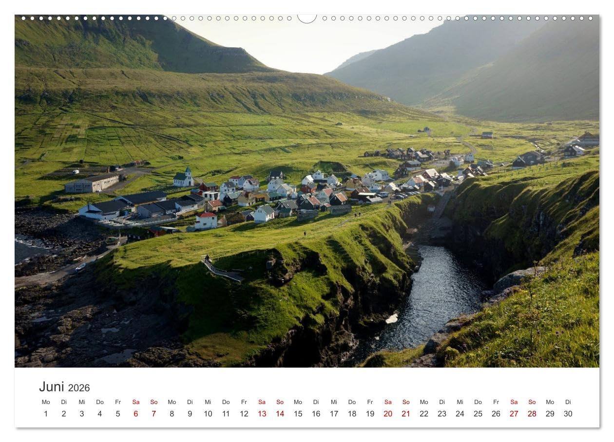 Färöer - Die wunderschönen Inseln im Norden. (hochwertiger Premium Wandkalender 2026 DIN A2 quer), Kunstdruck in Hochglanz: Kommen Sie mit auf eine außergewöhnliche Entdeckungsreise in den Färöer.